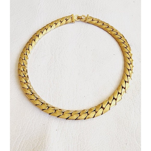 Christian Dior Vintage Cuban Link Choker Necklace HTF 16"  9mmm Wide - Picture 1 of 9